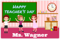 Thumbnail for Personalized School Teacher Placemat II - Teacher's Day - Pink Background -  View