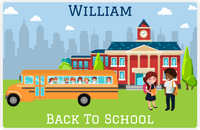Thumbnail for Personalized School Teacher Placemat III - Bus Drop Off - Black Boy II -  View