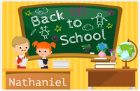 Thumbnail for Personalized School Teacher Placemat V - Chalkboard Friends - Blond Boy -  View