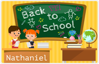 Thumbnail for Personalized School Teacher Placemat V - Chalkboard Friends - Brown Hair Boy -  View
