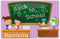 Thumbnail for Personalized School Teacher Placemat VI - Chalkboard Friends - Brunette Girl -  View