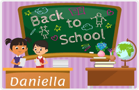 Thumbnail for Personalized School Teacher Placemat VI - Chalkboard Friends - Black Girl I -  View