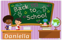 Thumbnail for Personalized School Teacher Placemat VI - Chalkboard Friends - Black Girl II -  View