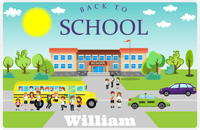 Thumbnail for Personalized School Teacher Placemat VIII - School Yard - Teal Background -  View