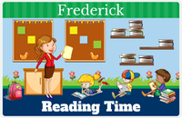 Thumbnail for Personalized School Teacher Placemat IX - Reading Time - Blue Background -  View