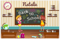 Thumbnail for Personalized School Teacher Placemat X - Back to School - Tan Background -  View