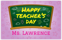 Thumbnail for Personalized School Teacher Placemat XI - Chalk Stars - Purple Background -  View