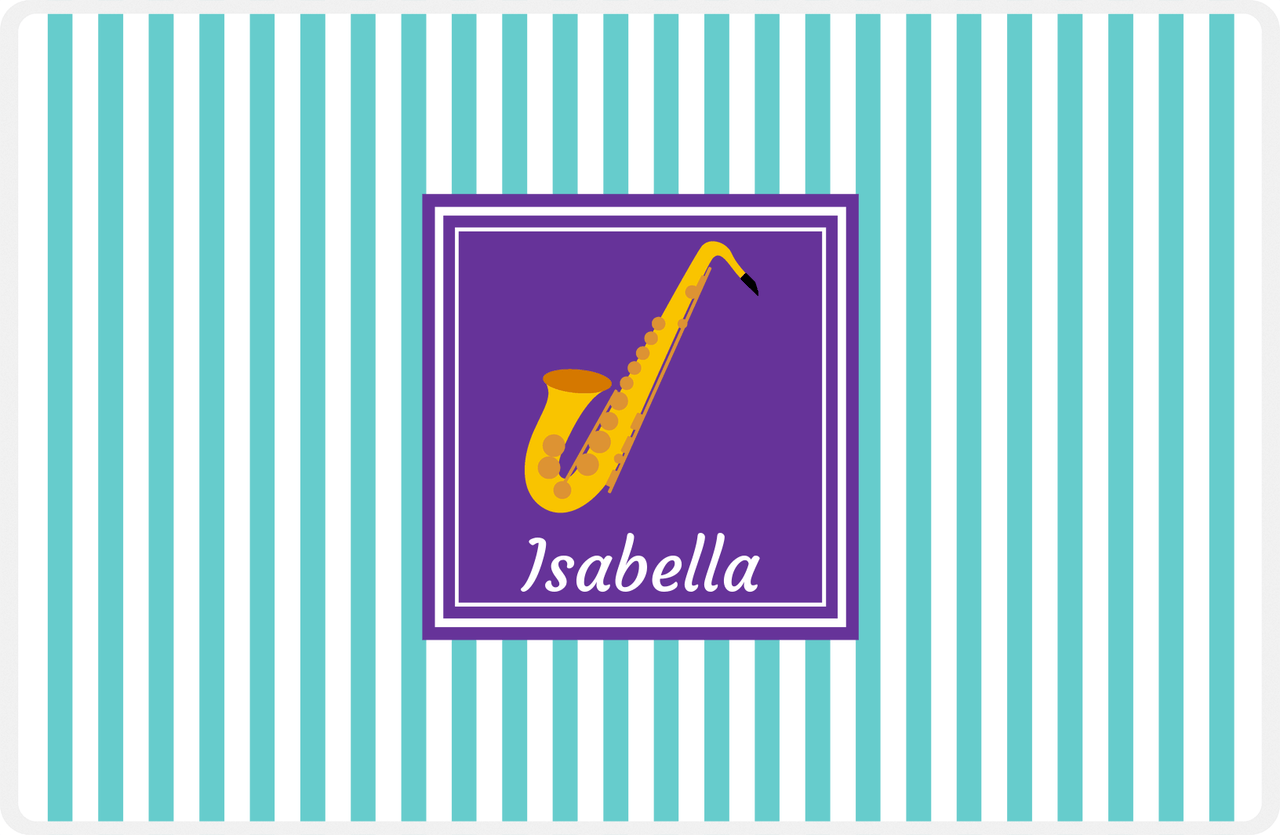 Personalized School Band Placemat I - Teal Background - Alto Sax -  View