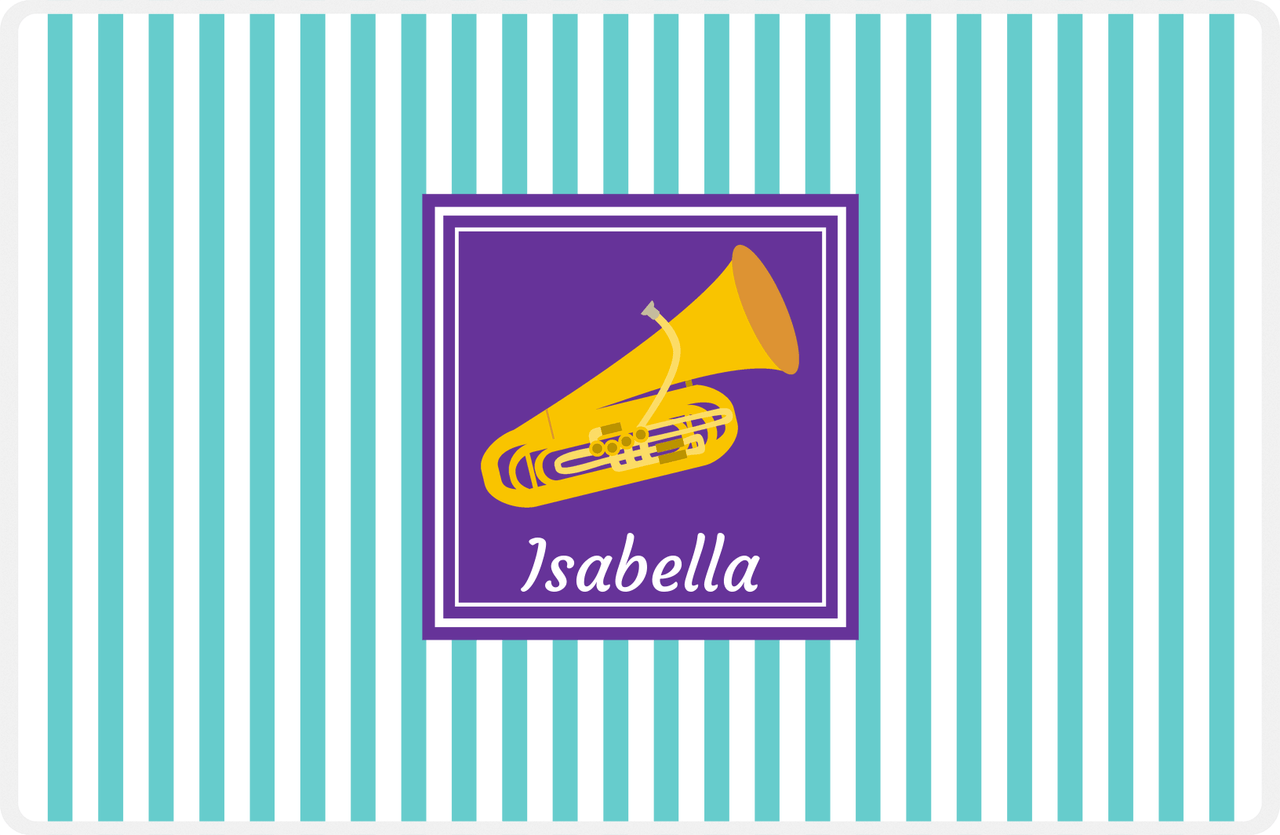 Personalized School Band Placemat I - Teal Background - Baritone -  View