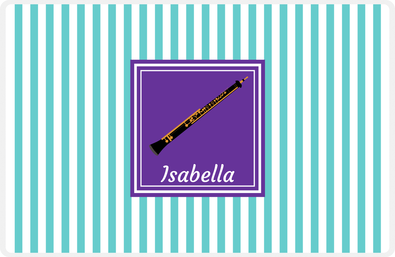 Personalized School Band Placemat I - Teal Background - Oboe -  View