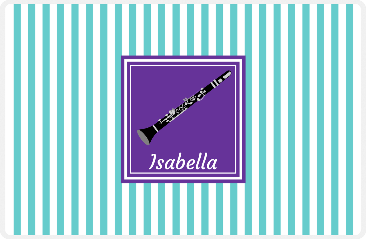 Personalized School Band Placemat I - Teal Background - Clarinet -  View