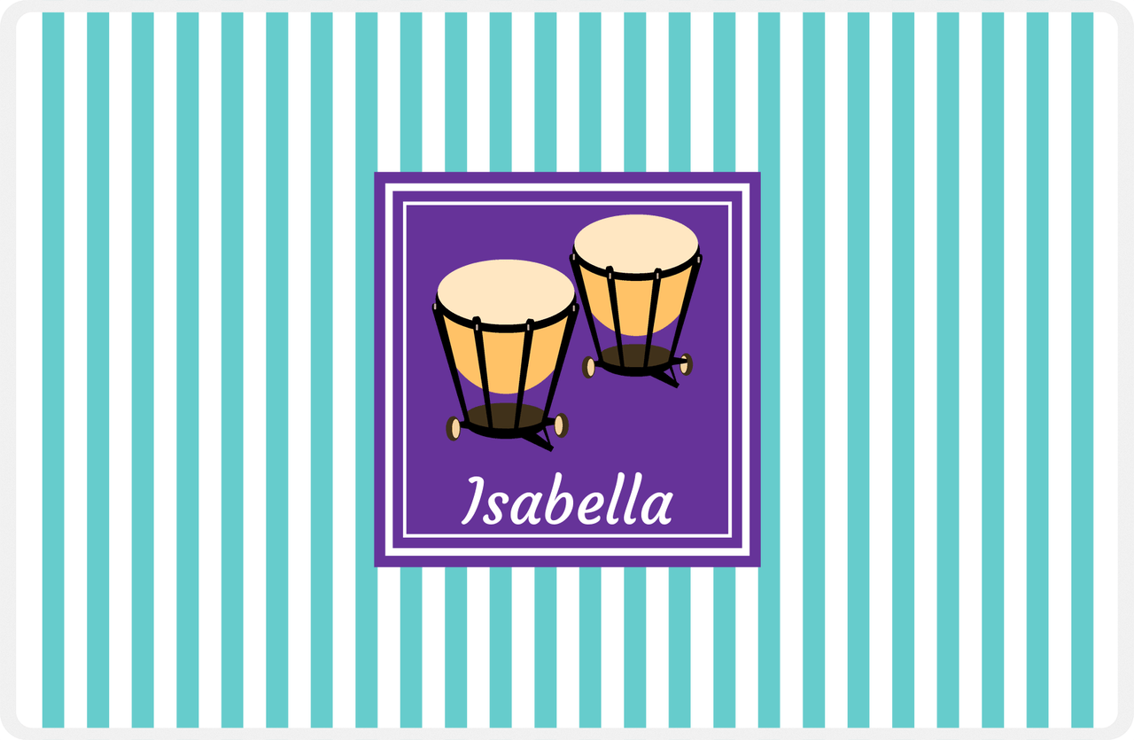 Personalized School Band Placemat I - Teal Background - Timpani -  View