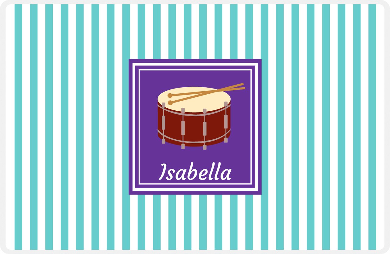Personalized School Band Placemat I - Teal Background - Snare -  View