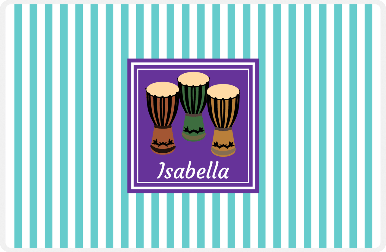Personalized School Band Placemat I - Teal Background - Congas -  View