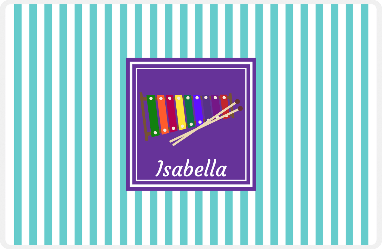 Personalized School Band Placemat I - Teal Background - Xylophone -  View