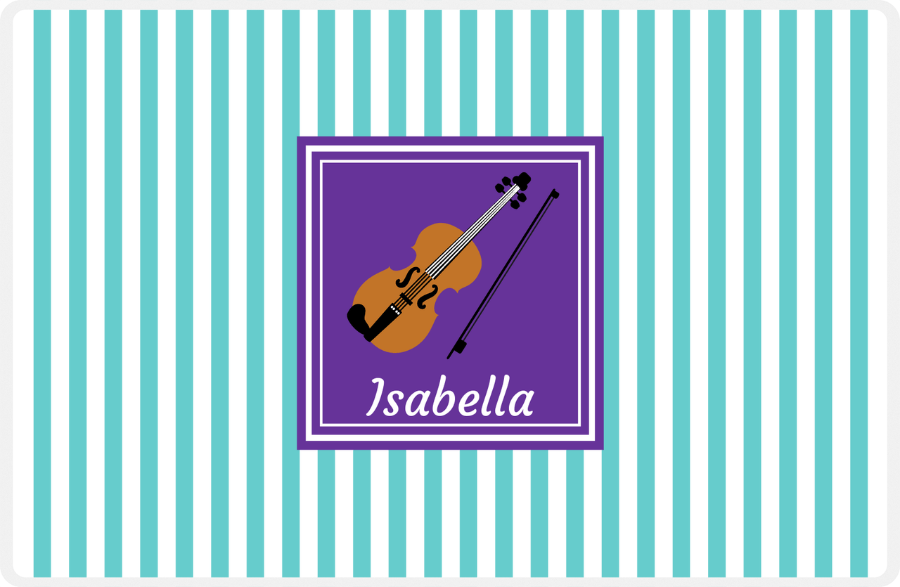 Personalized School Band Placemat I - Teal Background - Violin -  View