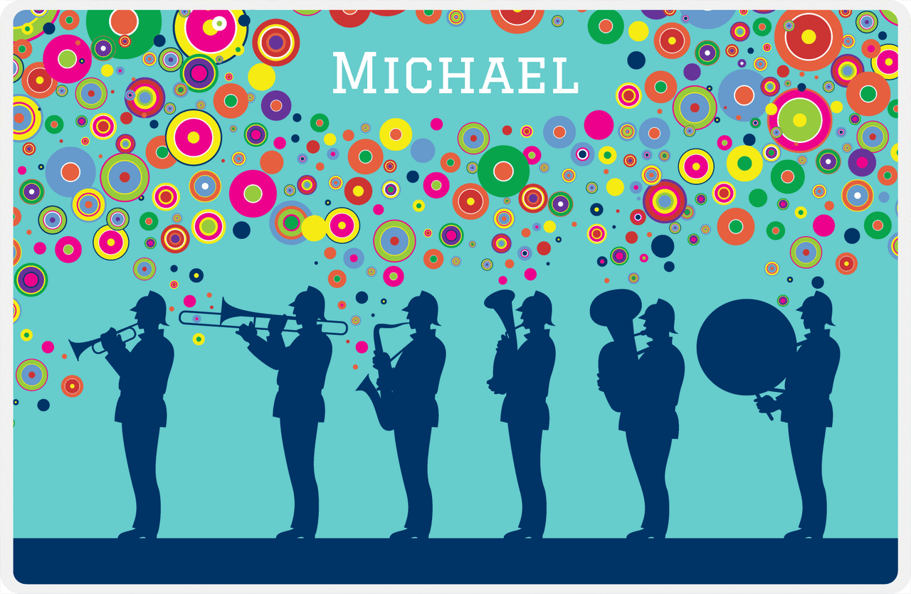 Personalized School Band Placemat III - Teal Background -  View