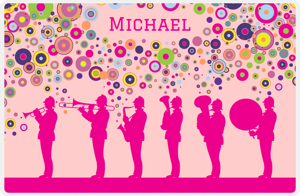 Personalized School Band Placemat III - Pink Background -  View