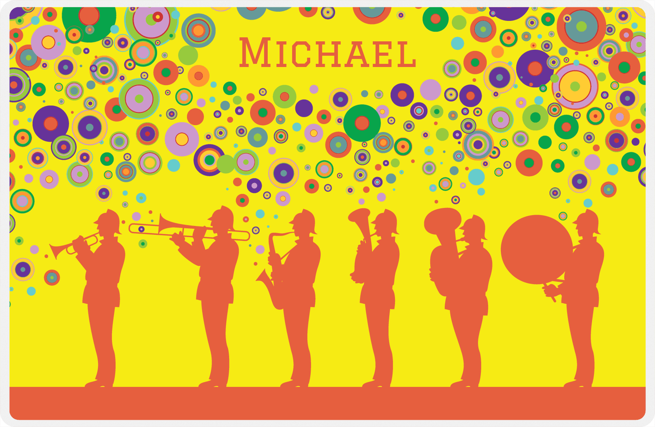 Personalized School Band Placemat III - Yellow Background -  View