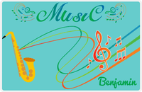Thumbnail for Personalized School Band Placemat IV - Teal Background - Alto Sax -  View