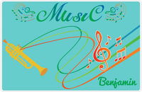 Thumbnail for Personalized School Band Placemat IV - Teal Background - Trumpet -  View