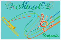 Thumbnail for Personalized School Band Placemat IV - Teal Background - Trombone -  View