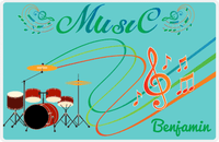 Thumbnail for Personalized School Band Placemat IV - Teal Background - Drum Kit -  View