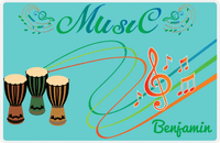Thumbnail for Personalized School Band Placemat IV - Teal Background - Congas -  View