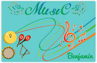Thumbnail for Personalized School Band Placemat IV - Teal Background - Hand Percussion -  View