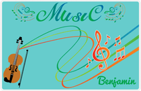 Thumbnail for Personalized School Band Placemat IV - Teal Background - Violin -  View