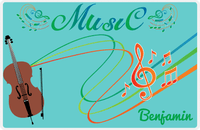 Thumbnail for Personalized School Band Placemat IV - Teal Background - Cello -  View