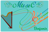 Thumbnail for Personalized School Band Placemat IV - Teal Background - Harp -  View