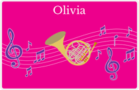 Thumbnail for Personalized School Band Placemat V - Pink Background - French Horn -  View