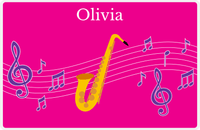 Thumbnail for Personalized School Band Placemat V - Pink Background - Alto Sax -  View
