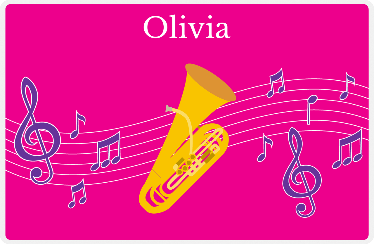 Personalized School Band Placemat V - Pink Background - Baritone -  View