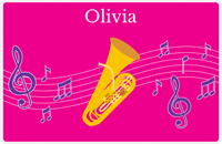 Thumbnail for Personalized School Band Placemat V - Pink Background - Baritone -  View