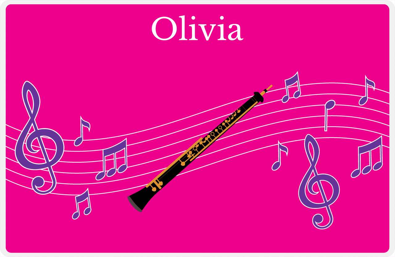 Personalized School Band Placemat V - Pink Background - Oboe -  View