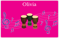 Thumbnail for Personalized School Band Placemat V - Pink Background - Congas -  View