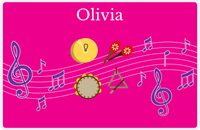 Thumbnail for Personalized School Band Placemat V - Pink Background - Hand Percussion -  View