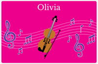 Thumbnail for Personalized School Band Placemat V - Pink Background - Violin -  View