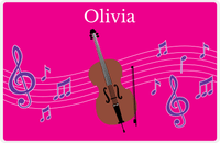 Thumbnail for Personalized School Band Placemat V - Pink Background - Cello -  View