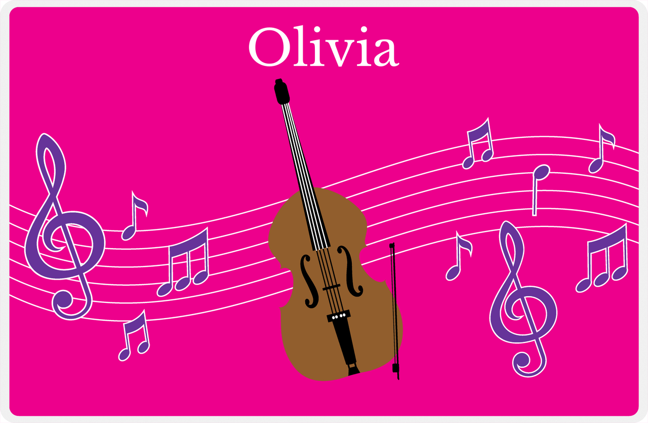 Personalized School Band Placemat V - Pink Background - Bass -  View