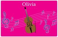 Thumbnail for Personalized School Band Placemat V - Pink Background - Bass -  View