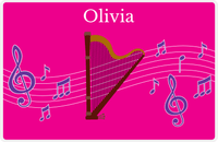 Thumbnail for Personalized School Band Placemat V - Pink Background - Harp -  View