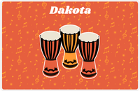 Thumbnail for Personalized School Band Placemat VII - Orange Background - Congas -  View