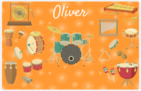 Thumbnail for Personalized School Band Placemat VIII - Percussion - Orange Background -  View