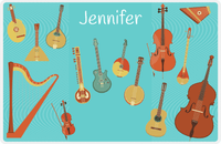 Thumbnail for Personalized School Band Placemat IX - String Instruments - Teal Background -  View