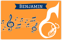 Thumbnail for Personalized School Band Placemat XI - Orange Background - Sousaphone -  View
