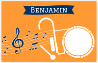 Thumbnail for Personalized School Band Placemat XI - Orange Background - Percussion -  View