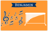 Thumbnail for Personalized School Band Placemat XI - Orange Background - Marimba -  View